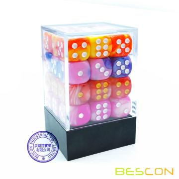 Bescon 12mm 6-сторонняя игра в кости 36 в кубе, 12-миллиметровая шестигранная игральная кость (36) Блок игральных костей, эффект Близнецов во всех цветах