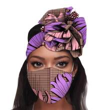 Newest African Ankala Print Wax Head Wraps & Headscarf Set