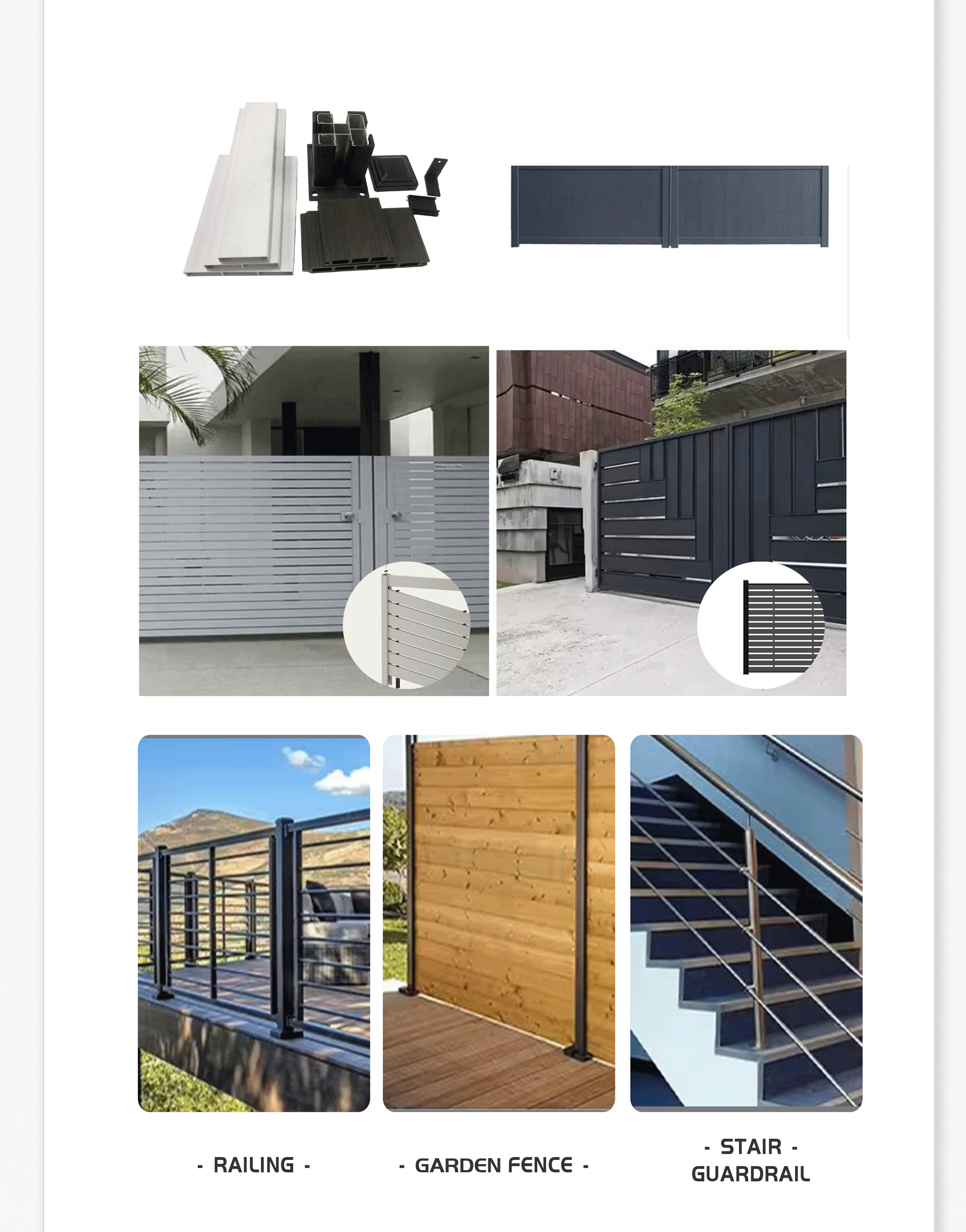 Curated visual reference: Exterior Powder Coating Ral 7016 Anthracite Aluminum Slat Fence Profile Photo Inspiration