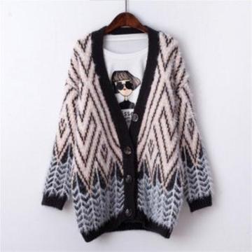 OEM Autumn Winter Women Fashion Knitted Long Coat