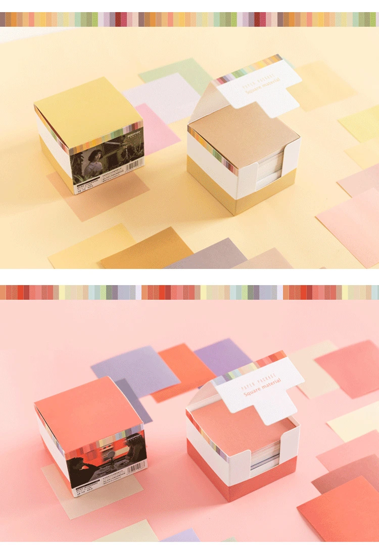 Square Cube Paper Notes Packed Into Paper Box