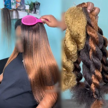 Vivian 18-inch 65g Premium Fiber Crochet Hair: Kinky Straight, Crochet Wick Cheveux Vixen, Humanized Fiber