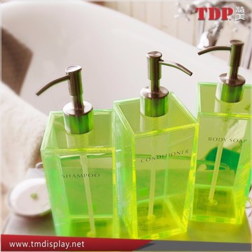 Acrylic shampoo dispenser,acrylic body soap dispenser,acrylic conditioner dispenser