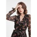 Digital print polyester mesh knit fabric women dress