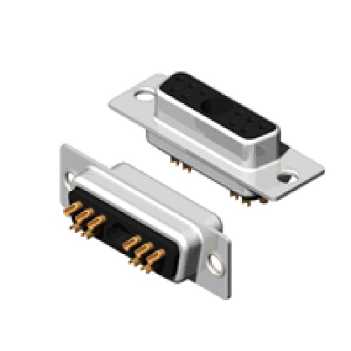 11W1 Power D-sub Connectors Female vertical board-mount