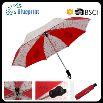 High quality compact custom printing 3 folding umbrella