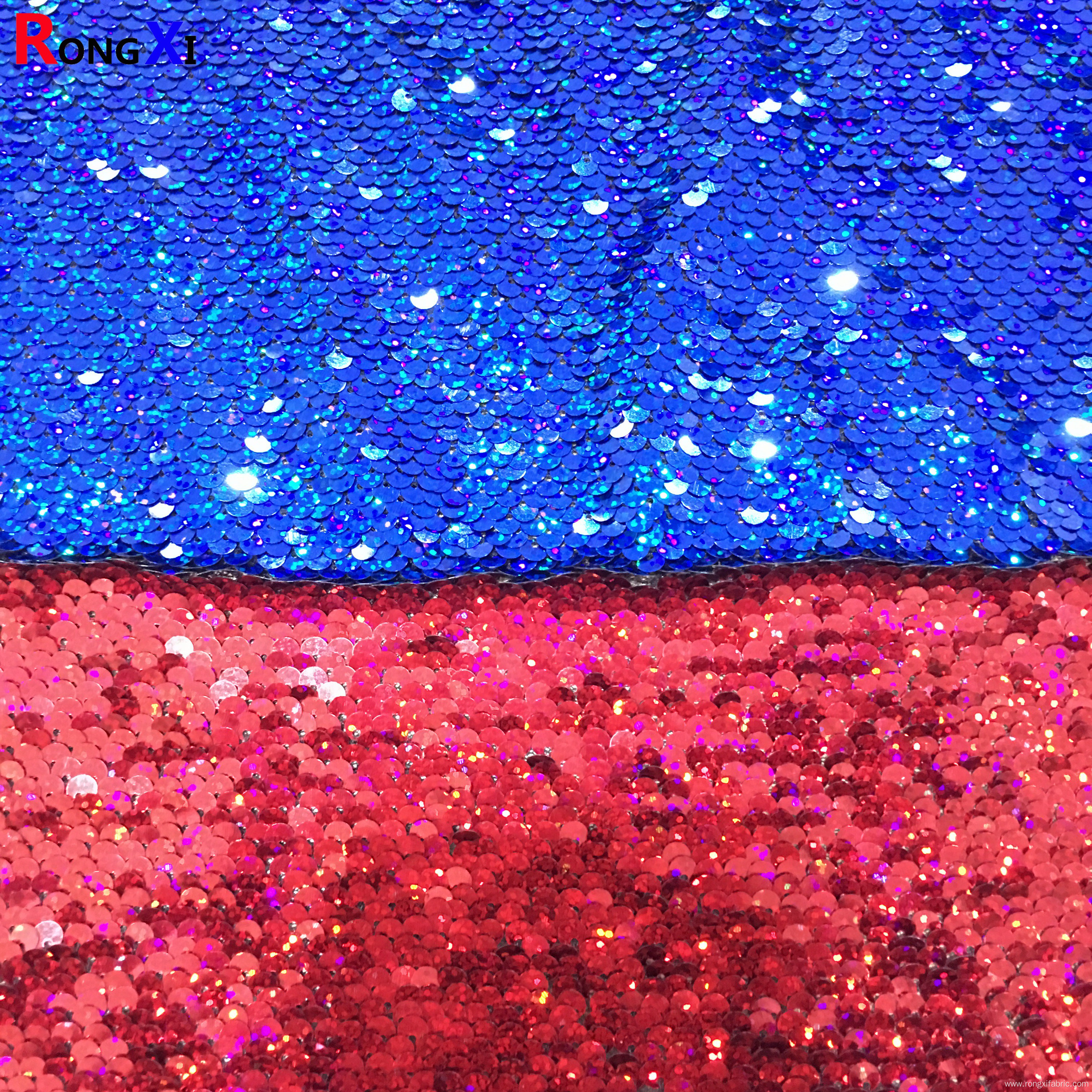 5MM Dream laser bling navy blue sequin fabric