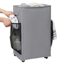 Collapsible Rolling Tall Laundry Basket - Heavy Duty Wheeled Hamper