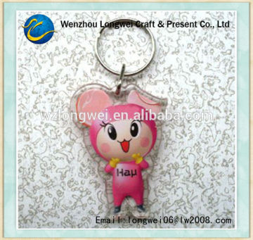 girl present acrylic key chain ring/key chain/leather key chain