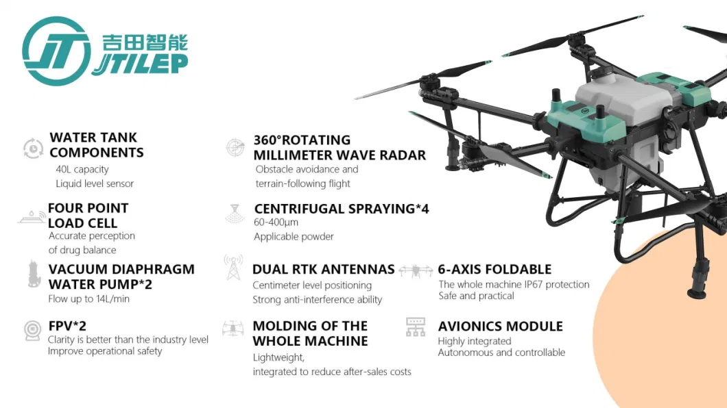 Agricultural Plant Protection Drone 40L Agriculture Uav Drone Sprayer Oil-Driven Hybrid Plant Protection Device