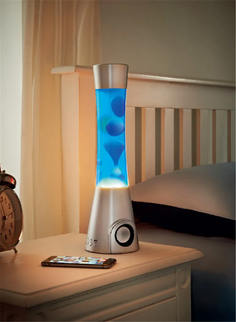High-Quality Bedroom Speaker with Colorful Lava Lamp and Light