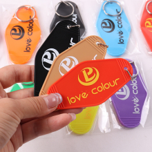 Custom Logo Colorful ABS Hotel Keychain for Sublimation
