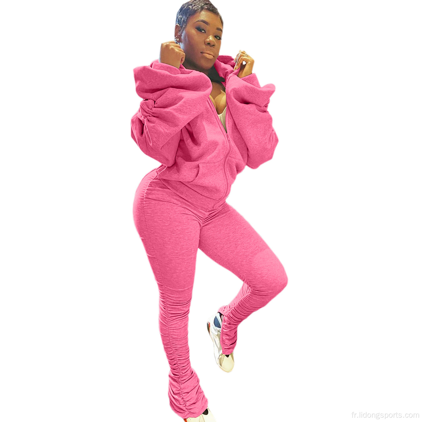 Nouveaux arrivées en gros Fashion Fashion Women Casual Hooded Tracksuit