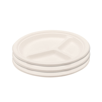 Eco Friendly Sugarcane Bagasse Products Disposable to Go Plates Compostable Biodegradable Tableware Fish Dish Round All-season