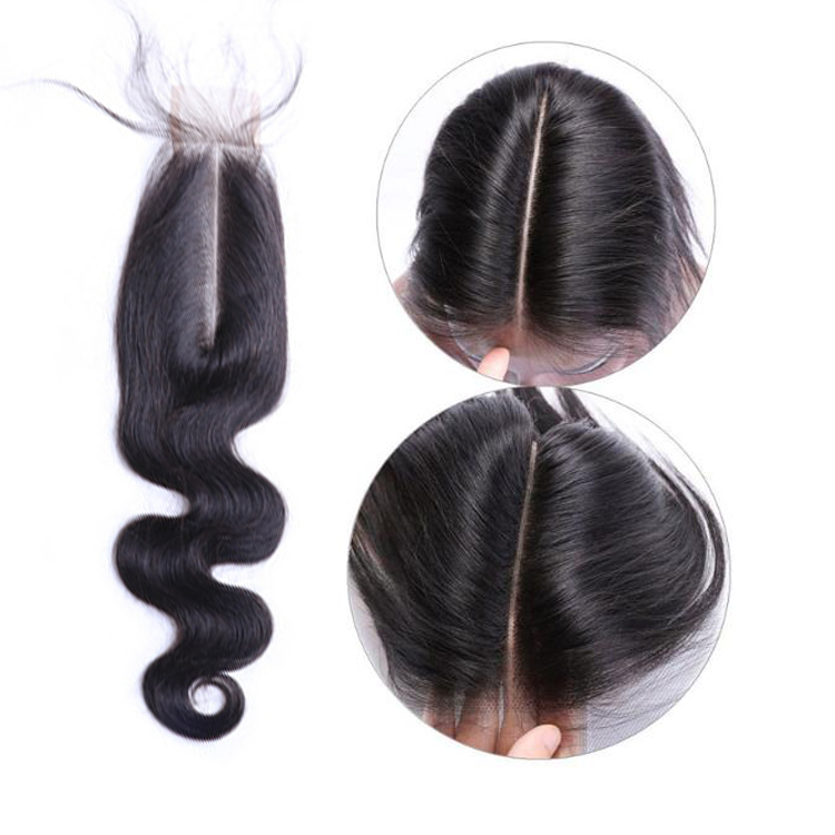 Kim K Kardashian Body Wave Closure 2x6 4x413x4Lace Closure Deep  Middle Part 100% Human Hair Natural Color Remy Closure 6-18inch