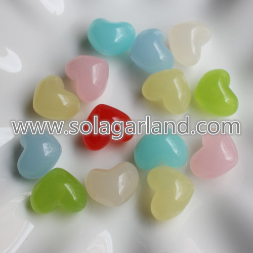 Charms de perles de coeur de translucidité en plastique acrylique 15 * 18MM