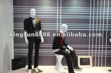 sitting fiberglass male mannequin