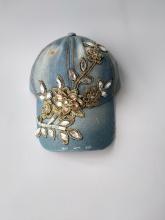 Sequin Embroidery Women Heavy Washing  Denim Cap