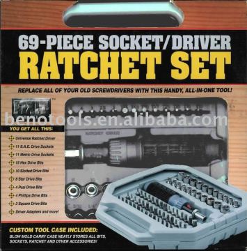 king tool ratchet screwdriver socket set 69 pc tool kit