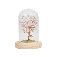 Raw Quartz Crystal Life of tree Spiritual Meditation Energy Room Office Desk Decor Gifts Wood Base
