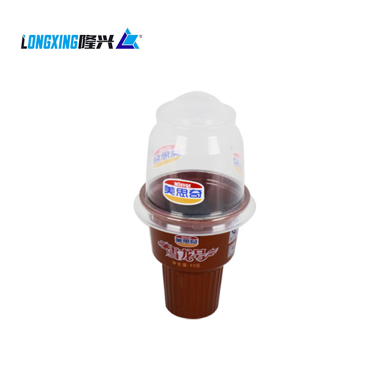 OEM disposable PP plastic ice cream cup with with printed lid