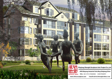 Garden Kinetic Bronze Sculpture