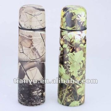 Camping thermos botle,stainless steel vacuum thermos bottle with camouflage painting