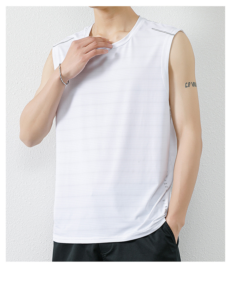 Мужская спортивная футболка из ледяного шелка с однотонным вырезом Ice-silk Solid Color Neck Mens Sports T-shirt