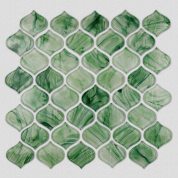 Forma arabesca de vidrio verde hotel verde artesanía de mosaico