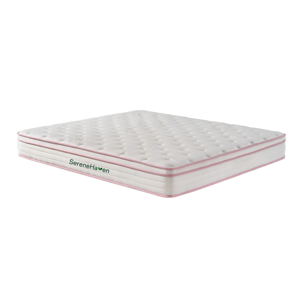 SereneHaven SF-2517 25cm Hỗ trợ khoanh vùng túi lò xo Nệm nhìn cạnh - Ba cạnh giả nhẹ SereneHaven SF-2517 25cm antibacterial mattress with lightweight fake triple edge design - 15% lighter than traditional mattresses for mid-range hotel guest rooms