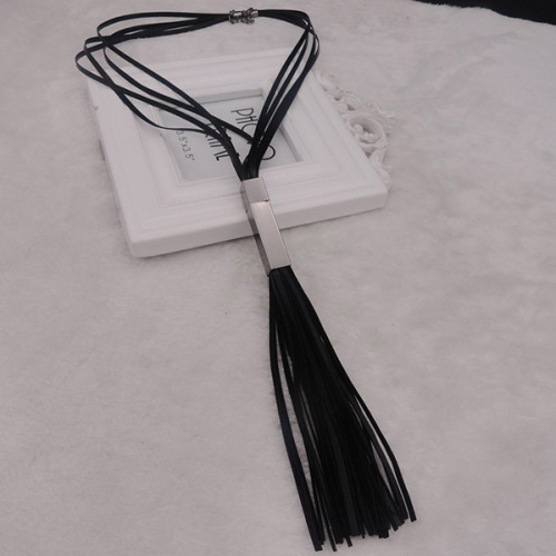 Leather Layered Necklaces With Long Fringe Necklaces Designs