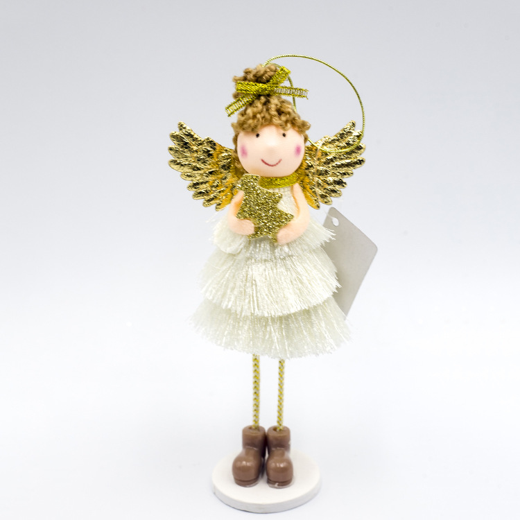 Christmas Plush Angel Girl Boy Dolls Xmas Tree Ornament Natal Noel Deco Christmas Decorations for Home New Year 2021 Kids Gift