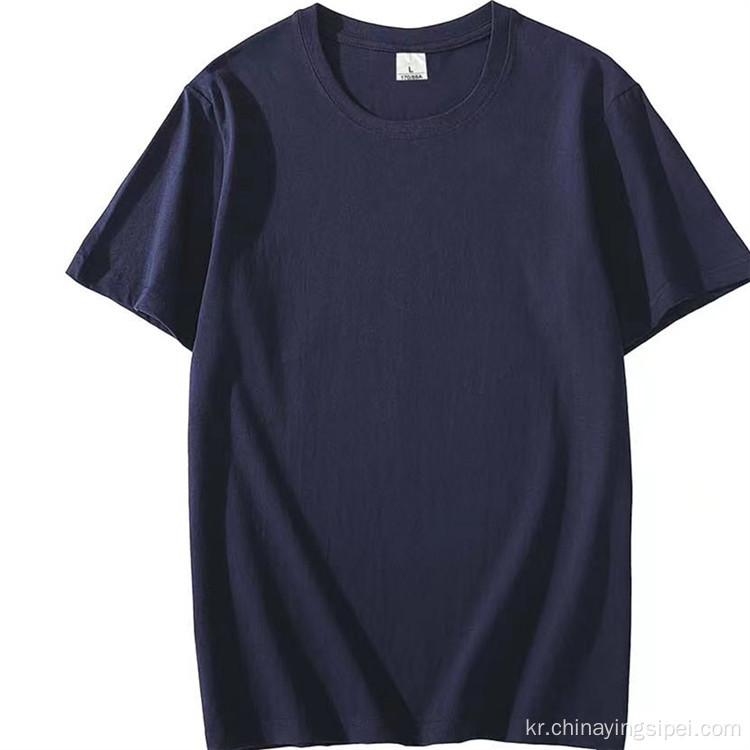 도매 고품질 남성 티셔츠 100% 면화 많은 색상 커스텀 플레인 티셔츠 로고 인쇄 블랙 T 셔츠 샷 준비 스톡