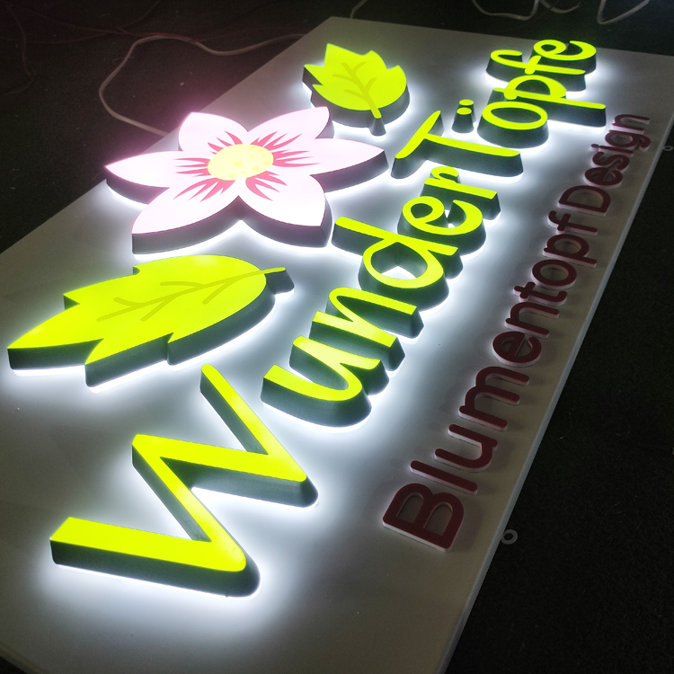 Outdoor Storefront Business Signs 3d Acrylic Company Illuminated Channel Letters Signage Front & Back Lit Led Logo Letter Signs