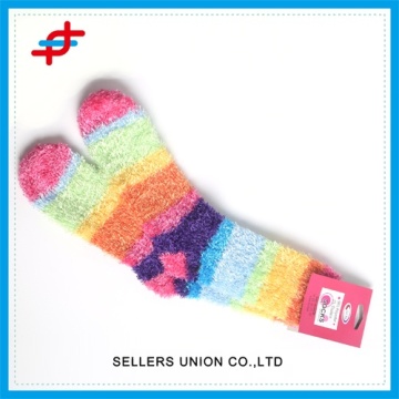 Polyester Colored Rainbow Microfiber Home Towel Custom Socks