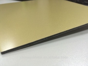 3mm4mm PVDF Gold color aluminum composite panel