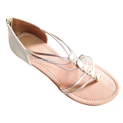 stylish flat sandals beach sandal shoes , t strap flat sandals