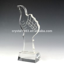 Thumb up in the base ultrawhite glass engraving blank trophy crystal cups