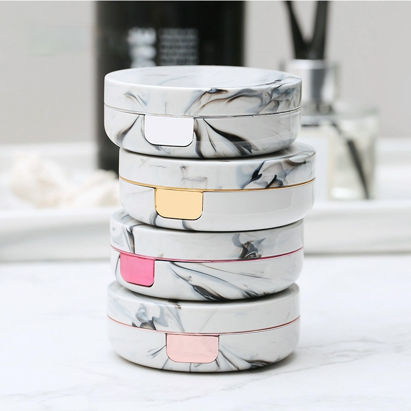 Hot Cute Marble Stripe Contact Lens Case Travel Glasses Lenses Box For Unisex Eyes Care Kit Holder Container Support Gift