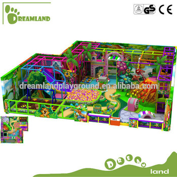 Jungle theme with volcano children commercial indoor playground equipment