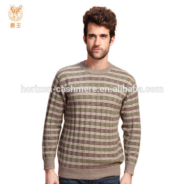 Cashmere Color Combination Sweater, Men Comfortable Cashmere Sweater