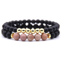 Black Onyx Matte Bracelet 8mm Beads Natural Stone