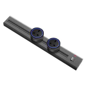 LED Illuminated Movable Power Track Kitchen Socket with 3 Gang 60CM Surface Track Power Socket