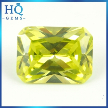 Octangle Cut Lab Created Cubic Zircon Apple Green CZ Gems gold jewellery zircon pendant sets in dubai