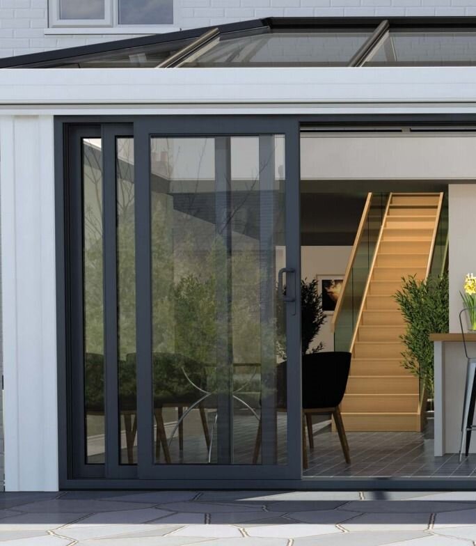 Puerta corredera de aluminio exterior de casa