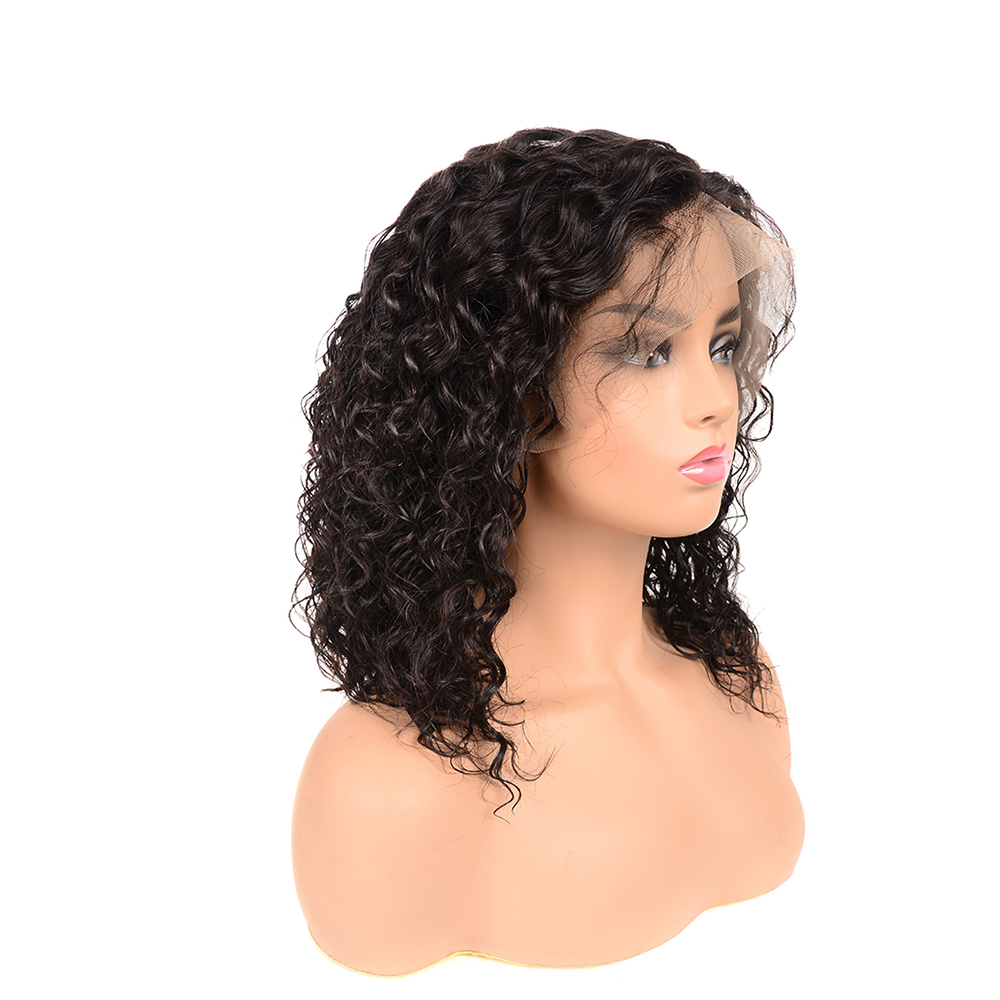 Water Wave Frontal Bob Wig ,12 inch Humain Wholesale Water Curls WaveBob  Frontals Wigs