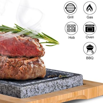 Hot Steak Stone Cooking Set for BBQ/Barbecue/Hibachi/Grill