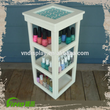 3-tier Wood Cosmetic Display , Cosmetic Shelf , Furnitures for Cosmetic Display