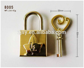Golded Leave Square Shaped Keyed Padlock