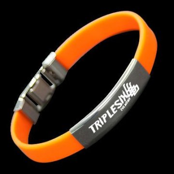 metal clip silicone bracelets ,silicone wristband with metal plate